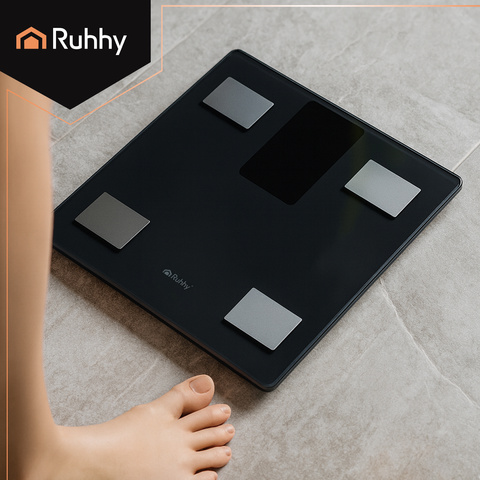 LCD bathroom scale - analytical black Ruhhy 20675