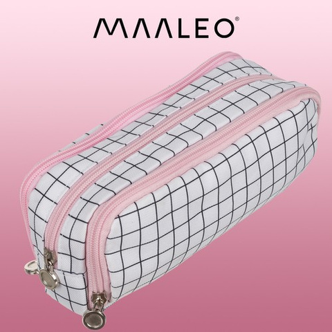 Triple foldable pencil case - checkered Maaleo24514