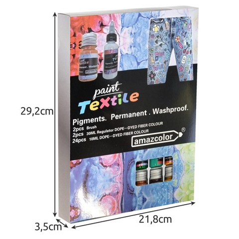 Fabric paints - 24 pcs. 300ml Maaleo 22948