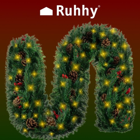 Christmas tree garland 2.7m HQ with lights Ruhhy 22325