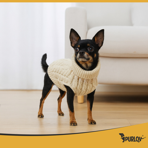 Vêtements pour chien/chat taille S beige Purlov 26216