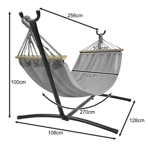 Hamac de jardin 200x150cm Gardlov avec cadre 25466