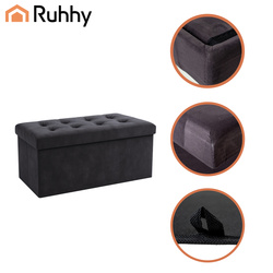 Grauer Samtpouf 76x38x38cm Ruhhy 26130