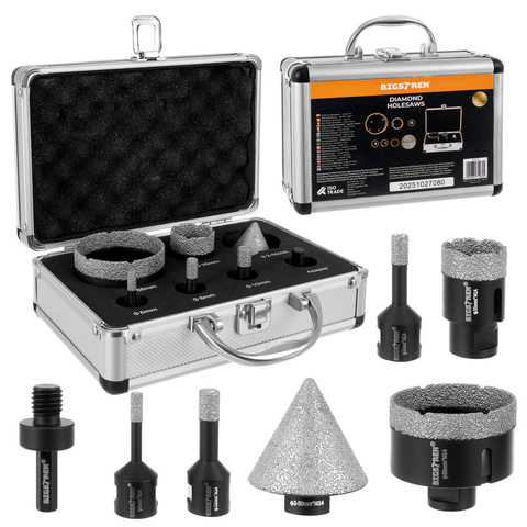 Deimantiniai skylių pjūklai - 7 vnt. rinkinys Bigstreeten 27080