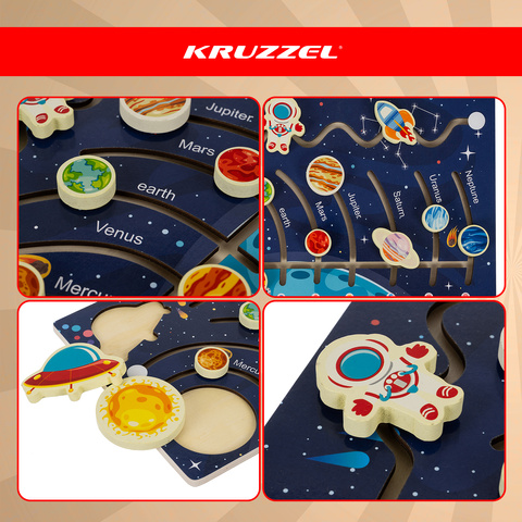 Деревянный пазл - Солнечная система Kruzzel 26696