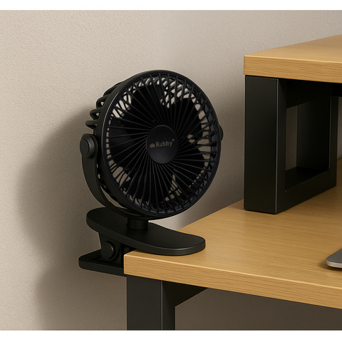 Černý bezdrátový ventilátor Ruhhy 25567