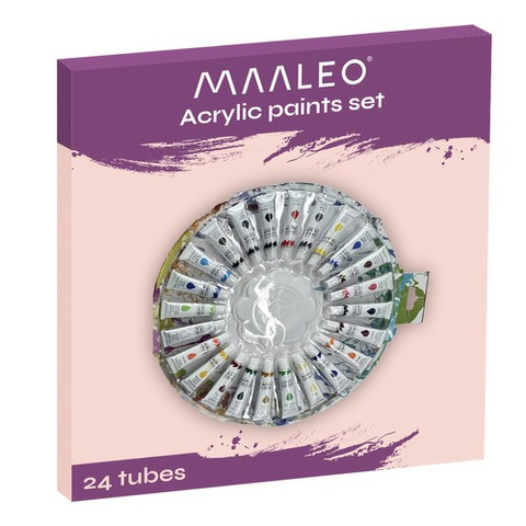 Peintures acryliques 12ml - lot de 24 pcs Maaleo 24725