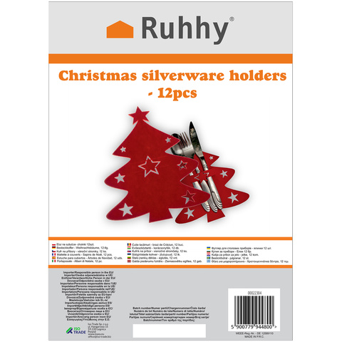 Mallette à couverts - Sapins de Noël, 12 pcs. Ruhy 22304