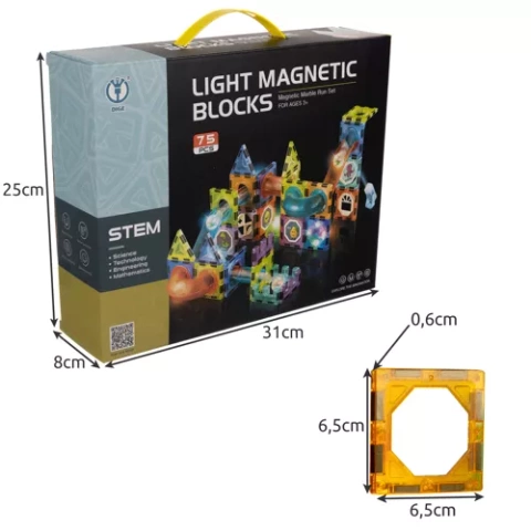 Magnetické bloky - dráha 77 kusů. Kruzzel 22684