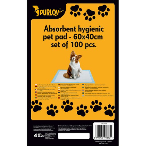 Hygienic pad 60x40cm 100pcs Purlov 21599