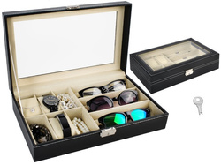 Watch and glasses organizer black