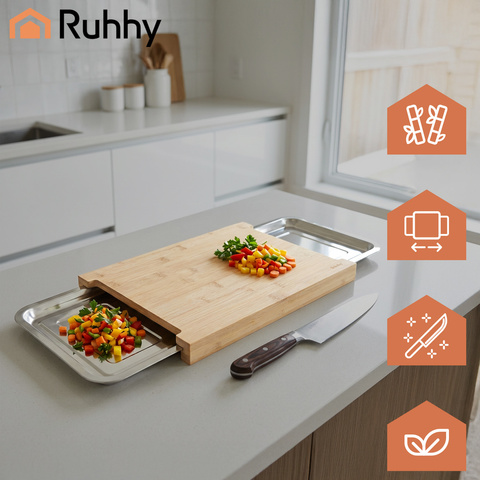 Бамбуковая доска с контейнерами Ruhhy 25707