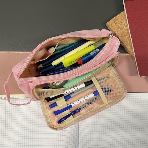Double extendable pencil case - pink Maaleo 24519