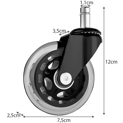 Roues pour chaise de bureau - 5 pcs. Malatèque 22077