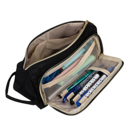 Double extendable pencil case - black Maaleo 24502