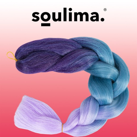 Synthetic hair braids ombre blue/purple W10342