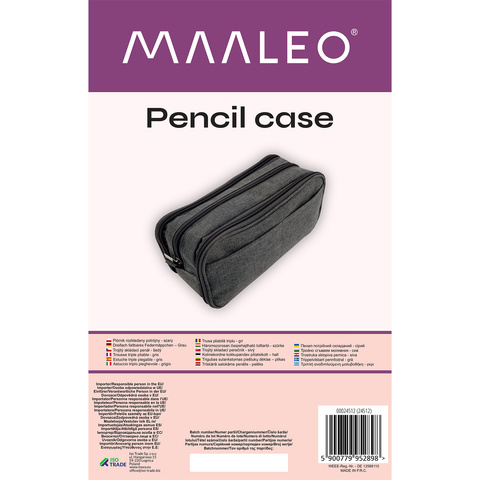 Triple folding pencil case - gray Maaleo 24512