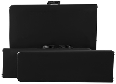 Klappbarer Gartentisch 180 cm + 2 Bänke - Schwarz