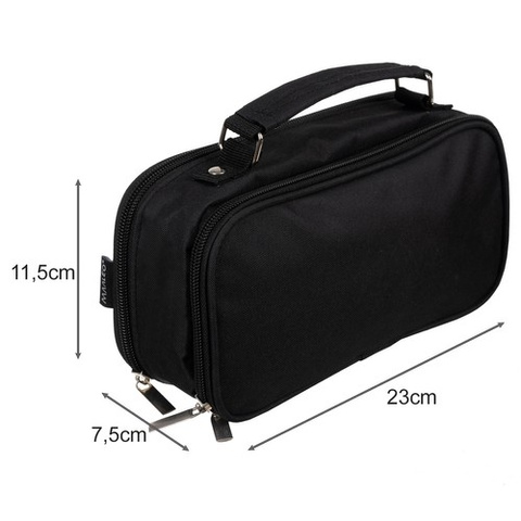 Double extendable pencil case - black Maaleo 24516