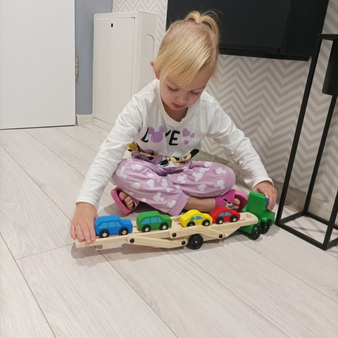 Holzlastwagen - Abschleppwagen + Wagenset 22698