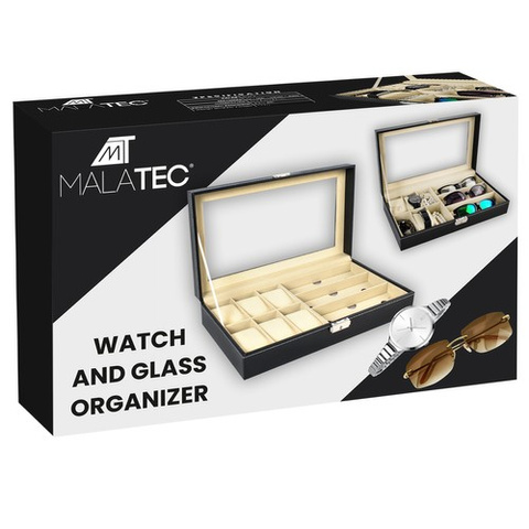Watch and glasses organizer black