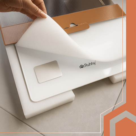 LCD bathroom scale - analytical white Ruhhy 20676