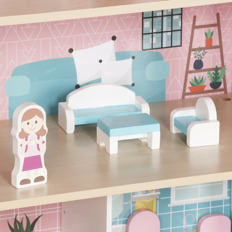 Kruzzel 26364 Wooden Dollhouse