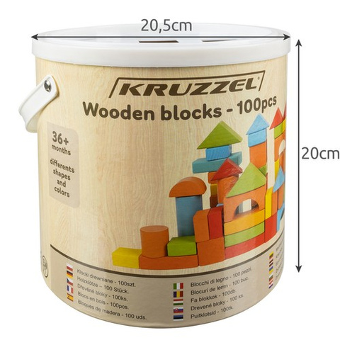 Blocs en bois - 100 pcs. Kruzzel 22666