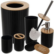 Ensemble d&#39;accessoires de salle de bain - noir Ruhhy24636