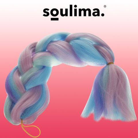 Cheveux synthétiques ombre bleu/violet Soulima 21366