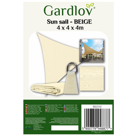 Voile d&#39;ombrage 4x4x4 beige Gardlov 23142