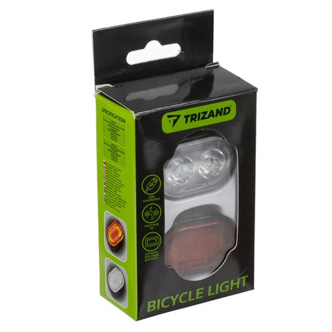 Lampe vélo + feu arrière Trizand 24003