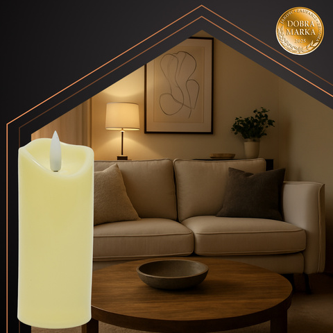 LED candle/insert 12.5x5cm 1pc Ruhhy 26484