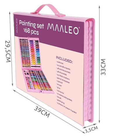 Painting set in a suitcase 168 pcs pink