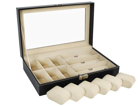 Watch and glasses organizer black