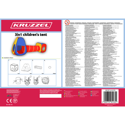 Детская палатка 3в1 Kruzzel 23871