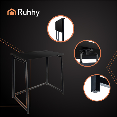 Bureau pliant en bois noir Ruhhy 26117