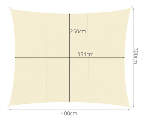Żagiel przeciwsłoneczny 4x3m- beżowy Gardlov 23144