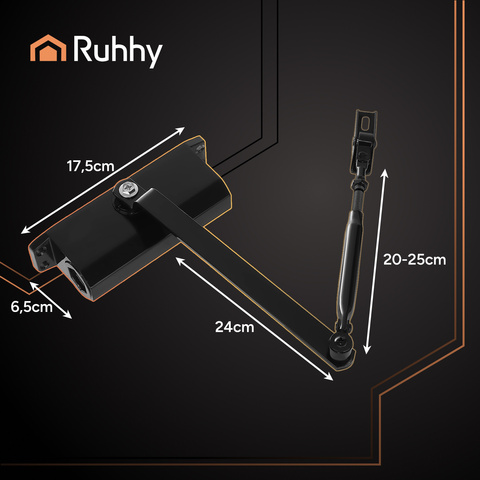 Дверной доводчик черный 40-60кг Ruhhy 26782