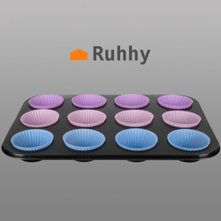 Baking tray + 12 silicone molds