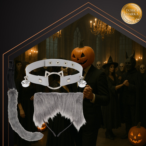 Strój kota/lisa 3el. szary Ruhhy 26586