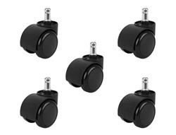 Roues de chaise de bureau - 5 pcs - noir