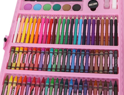 Painting set in a suitcase 168 pcs pink