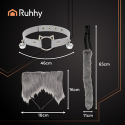 Strój kota/lisa 3el. szary Ruhhy 26586