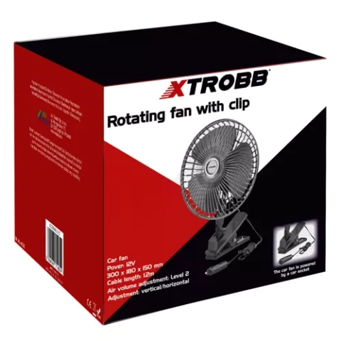 Xtrobb 23194 Rotary Fan with Clip