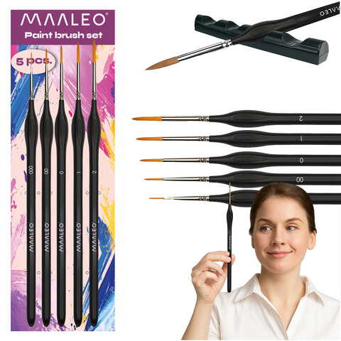 Pinceaux 5 pièces avec support Maaleo 26119