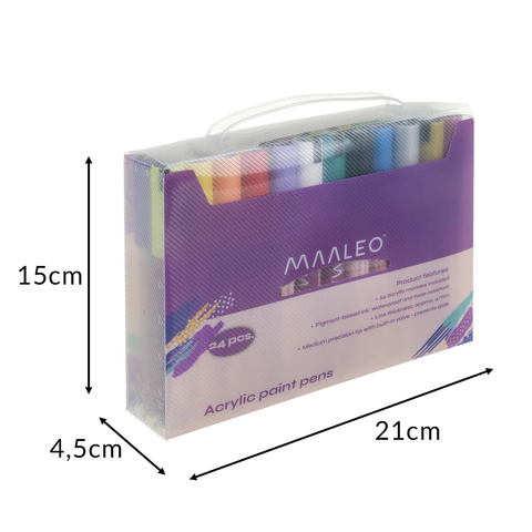 Akriliniai žymekliai - 24 vnt. rinkinys Maaleo 25790