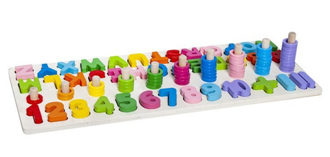 Wooden alphabet and numbers puzzle