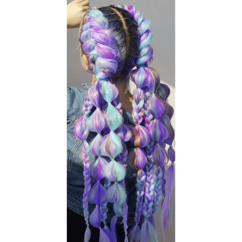 Cheveux synthétiques ombre bleu/violet Soulima 21366