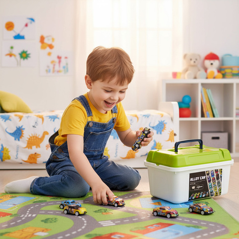 Motorized cars in a suitcase, 50 pcs. 26603